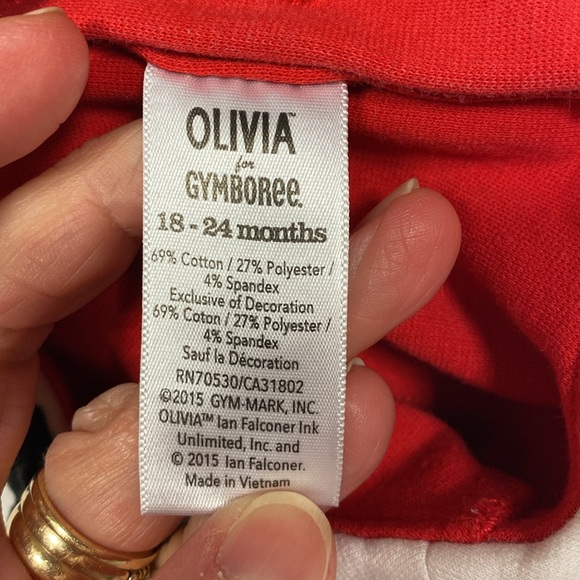 Gymboree Olivia Ponte Dress Red/White w/navy bow stars 18/24m - Picture 7 of 7